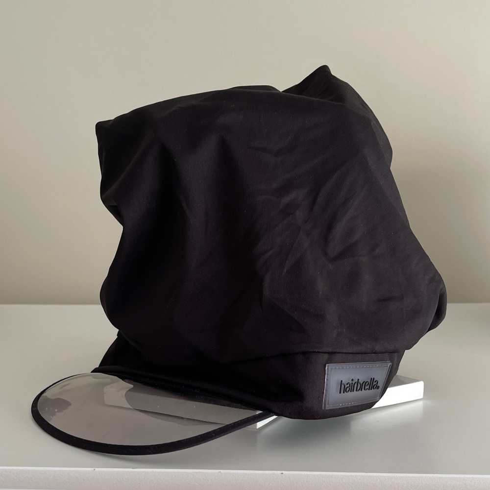 hairbrella Black Waterproof Visor Hat